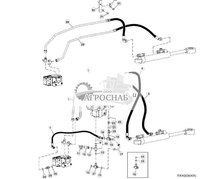 PRIORITY VALVE LINES AND STEERING CYLINDER LINES 
